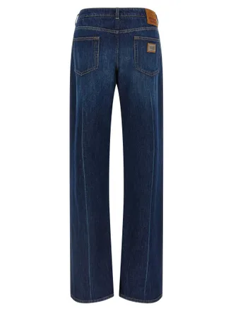 Dolce & Gabbana Trompe-lOeil Pleated Jeans - Dark Blue