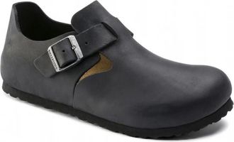 Birkenstock London - Dames - Platte Schoenen - Zwart - 38 EU - Leer - Schoenen