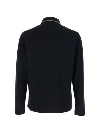 Emporio Armani Logo-Embroidered Cotton Polo Shirt - Black