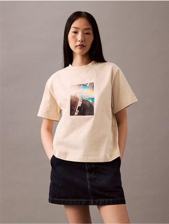 Calvin Klein Jeans Calvin Klein Womens Cityscape Graphic Boxy T-Shirt - White - XS