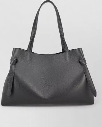 Yuzefi gyoza leather tote bag dual handles