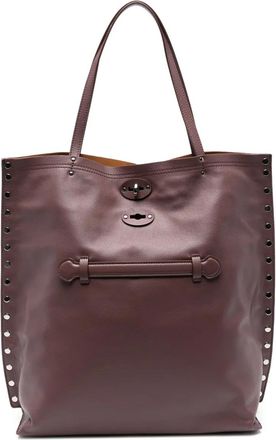 Zanellato Borsa tote Aspasso media in pelle con borchie - Rosso