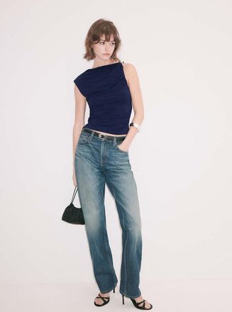Mango Top drappeggiato dettaglio metallo navy - Donna - XXS - MANGO