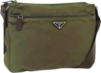 Prada Pre-owned Vintage Cross Body Bag - Dames - Vintage Schoudertas - Groen - ONE Size - Nylon - Vintage