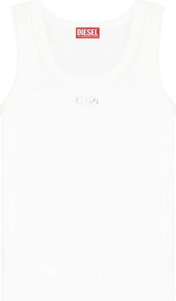 Diesel Tops, Dames, Wit, XS, Katoen, Slim Fit Ribbed Tanktop