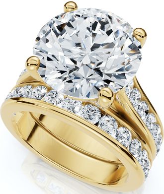 Pompeii3 Certified 6Ct Sharon Diamond Engagement Wedding Ring Set Gold Lab Grown