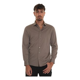 Gran Sasso Gestructureerde Polo Shirt met Franse hals - Heren - Casual Overhemden - Beige - 4XL - Katoen - Overhemden