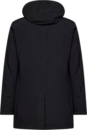 Herno Mens Hooded Parka 2-Layer Windstopper Black Polyester Padded & Down Jackets