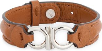 Ferragamo Mens Double Gancio Leather Bracelet in Pld/Cuoio at Nordstrom