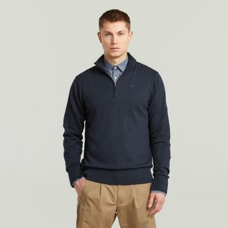 G-Star The Olivier - Correct Half Zip Sweater - Donkerblauw - Heren