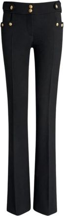 Balmain Rechte broek - Dames - Straight fit broeken - Zwart - M - Satijn - Broeken