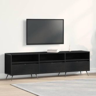 vidaXL Vidaxl - Mobile tv Rovere nero 150 x 30 x 44.5 cm Legno multistrato