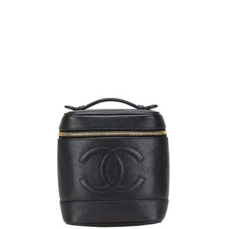 Chanel Black Grained Calfskin Vanity Bag (Pre-Owned)