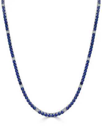 Sabrina Designs 14K 8.52 Ct. Tw. Diamond & Sapphire Tennis Necklace