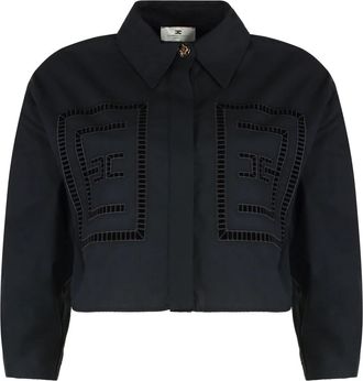Elisabetta Franchi Shirts - Dames - Overhemden - Zwart - XS - Katoen - Overhemden
