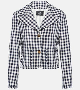Etro Blazer cropped a quadri