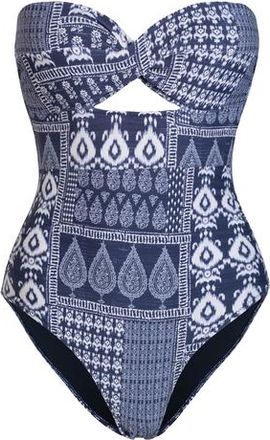 Change of Scenery Ella Twist Bandeau One-Piece Swimsuit in Tivara Patchwork at Nordstrom, Size X-Small