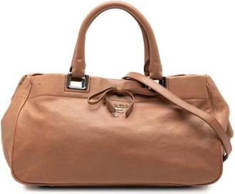 Prada Pre-owned Handbags, female, Brown, Size: ONE SIZE Pre-owned Leather Handbag