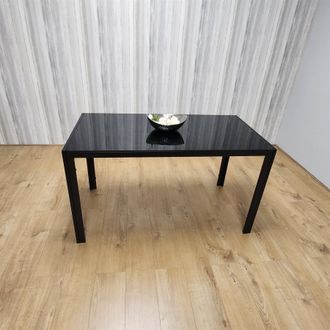 Kosy Koala Dining Table Black Glass Kitchen Place for 4 Seats, Dining Table Only (Black H 75 x L 120 x W 70 cm) in Brown