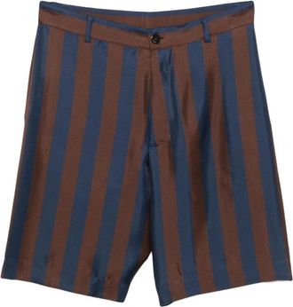Fendi Pequin Zijden Shorts - Heren - Korte Broeken - Blauw - M - Korte Broeken