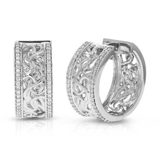 Vir Jewels 1/2 cttw Lab Grown Diamond Hoops Earrings in Sterling Silver With Hidden Post For Women