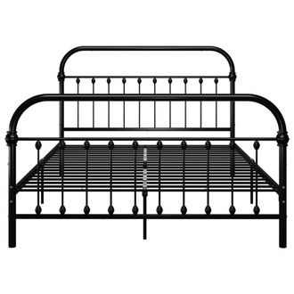 Berkfield Home Elegant Bed Frame Black Metal 120x200 cm | Size: Small Double
