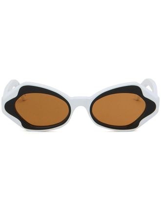 Marni Eyewear Occhiali da sole geometrici - Bianco