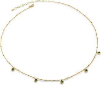 Monica Vinader Onyx Mini gem choker necklace - women - Onyx/18kt Gold Vermeil - One Size