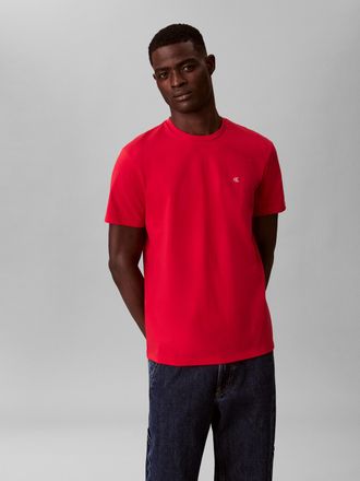 Calvin Klein Jeans T-Shirt CALVIN KLEIN JEANS CLASSIC MONOGRAM, Herren, Gr. XXL, adrenaline rush, Single Jersey, Obermaterial: 100% Baumwolle, unifarben, regular fit nor