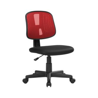 Serena Serena - Silla De Oficina Nowra, Silla De Oficina Operativa, Asiento De Oficina Ergon&oacute;mico, Cm 49x43h81/93, Negro Y Rojo