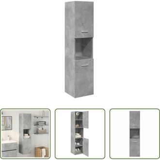 vidaXL Armadio da bagno - Mobile Pensile da Bagno Grigio Cemento 30x30x130cm Truciolato