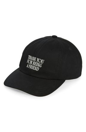 Ami Friend Embroidered Adjustable Baseball Cap in Noir at Nordstrom
