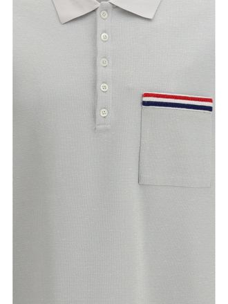Thom Browne RWB-Striped Polo - Gray