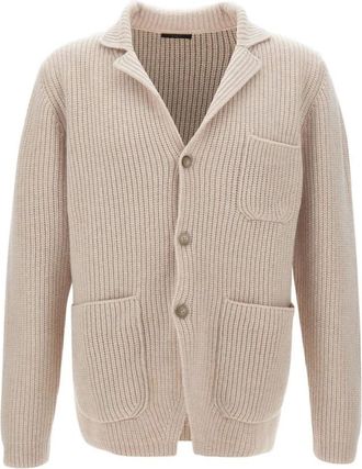 Fay Cardigan - Heren - Vesten - Beige - M - Wol - Truien & Vesten