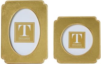 Two's Company Set Of 2 Leaf Photo Frames