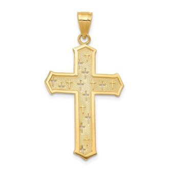 Diamond2Deal 10k Yellow Gold Passion Cross Pendant