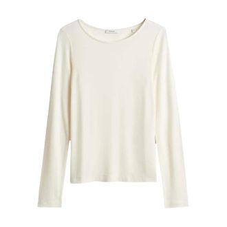 OPUS Top Smallo - Dames - Tops - Wit - Maat: L Modal