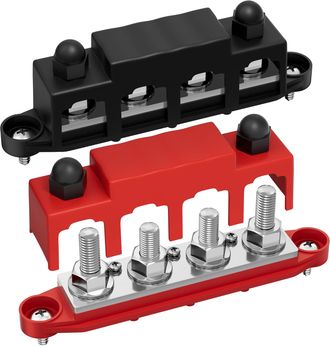 OEM Sbarra Collettiva Da 12v 250a Per Applicazioni Marine, Con 4 Terminali M10 (3/8) E 3 Viti N. 8 (positivo/negativo), Compatibile Con Sistemi Automobili