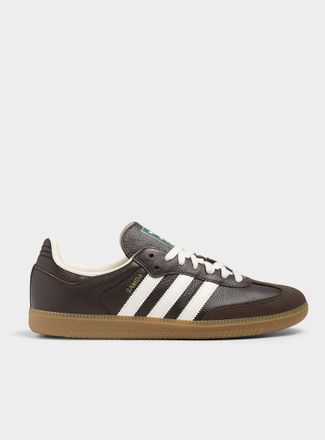 adidas Mens Samba OG brown faux-leather sneakers Men