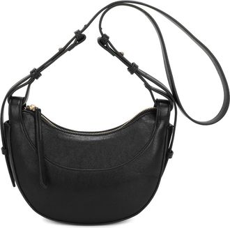 Generic Womens Brown Crescent Shoulder Bag, Saddle Style Handbag with Adjustable Strap, Small Hobo Purse for Everyday & Casual Use (Black)