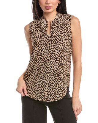 St. John Spotted Leopard Silk Top