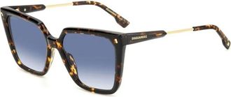Dsquared2 Moderne vierkante zonnebril met gedurfd profiel - Dames - Zonnebrillen - Bruin - 57 MM - Accessoires
