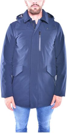 Woolrich Zachte Shell Jas met Chevron Quilting - Heren - Zomerjassen - Blauw - 2XL - Polyester - Jassen