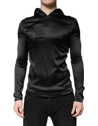 Dolce & Gabbana Black Silk Turtleneck Men Pullover Mens Sweater