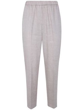 PESERICO Linen Wool Blend Natural Stretch Estrato Trousers