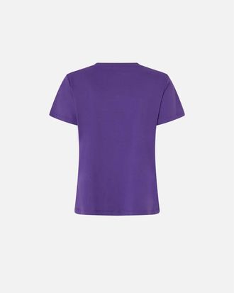 Pinko Katoenen T-shirt met korte mouwen - Dames - T-shirts - Paars - S - Katoen - Tops