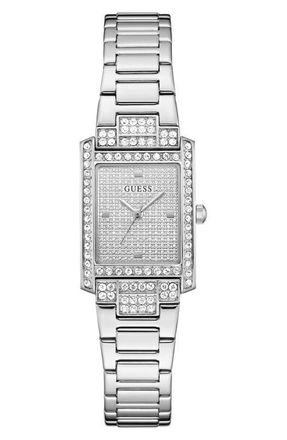 Guess Bonnet Tank Bracelet Watch, 23mm in Silver at Nordstrom