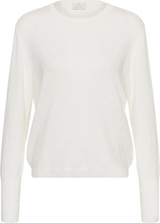 Kaffe Lizza Argyle Pullover - Dames - Ronde hals truien - Wit - XS - Wol - Truien & Vesten