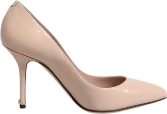 Dolce & Gabbana Beige Glanzend Leren Stiletto Hiel Pumps Schoenen