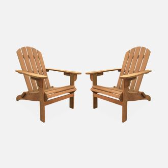 Sweeek Sweeek - Poltrona Da Giardino In Legno, Set Di 2